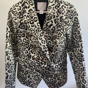 Rachel Parcell Animal Print Double-Breasted Blazer